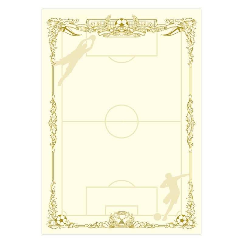 ササガワ スポーツ賞状用紙 プリンター対応 A4判 サッカー 横書用 10-1800 1冊(ご注文単位5冊)【直送品】