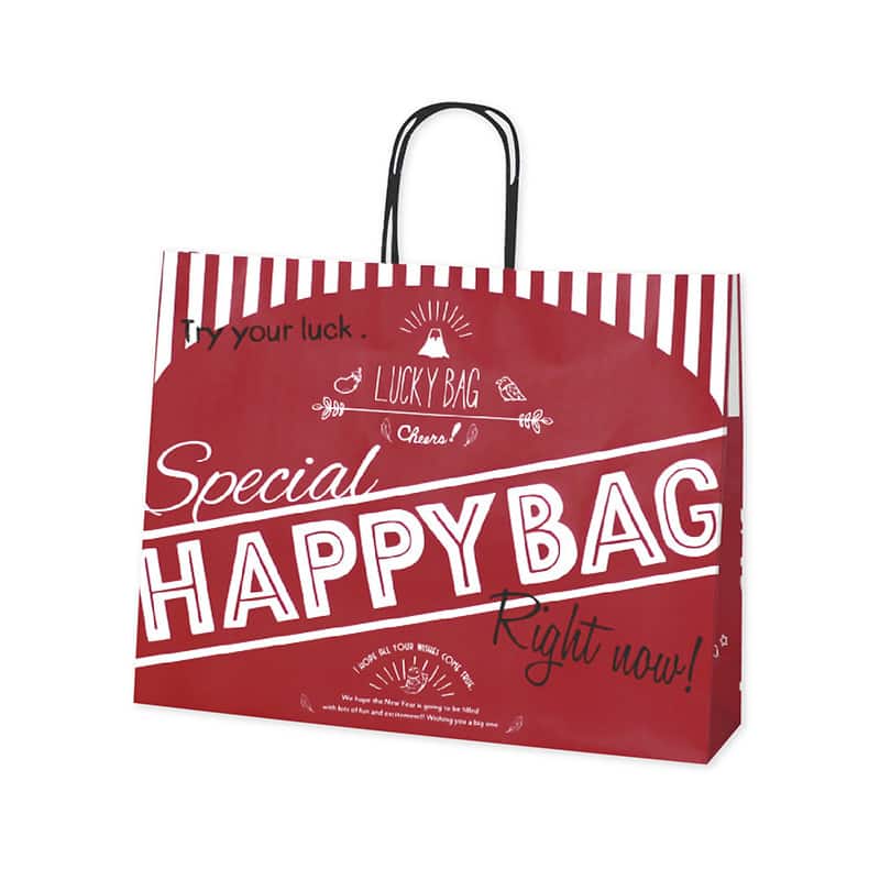 ササガワ 手提げ袋 HAPPYBAG 中 10枚入 50-6239 1包（ご注文単位1包）【直送品】