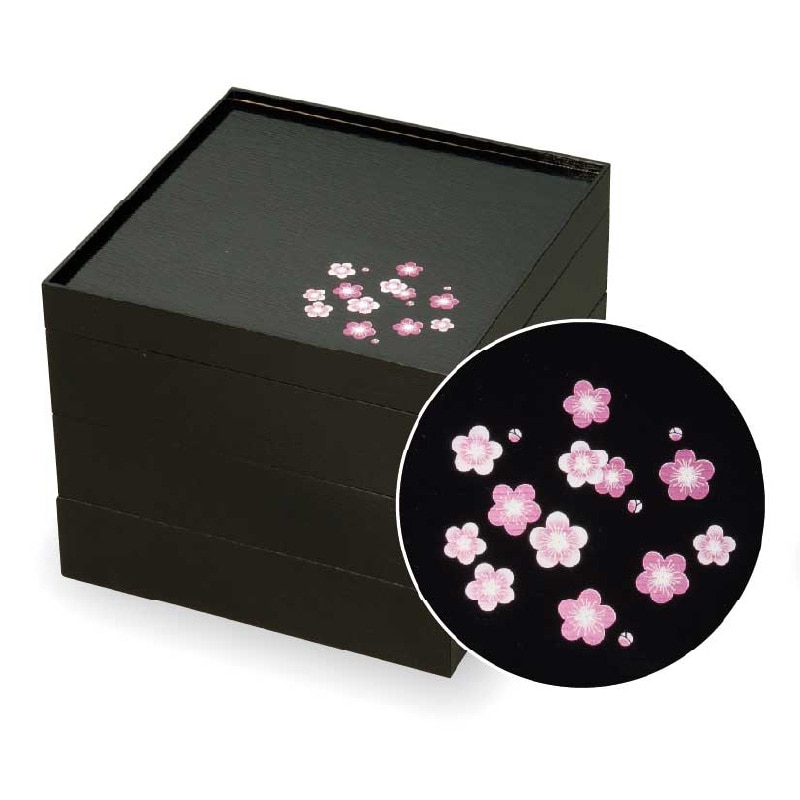 大黒工業 V-BOX 6.5寸 花の舞 黒 金ボール付 三段 1個/袋(ご注文単位1袋)【直送品】