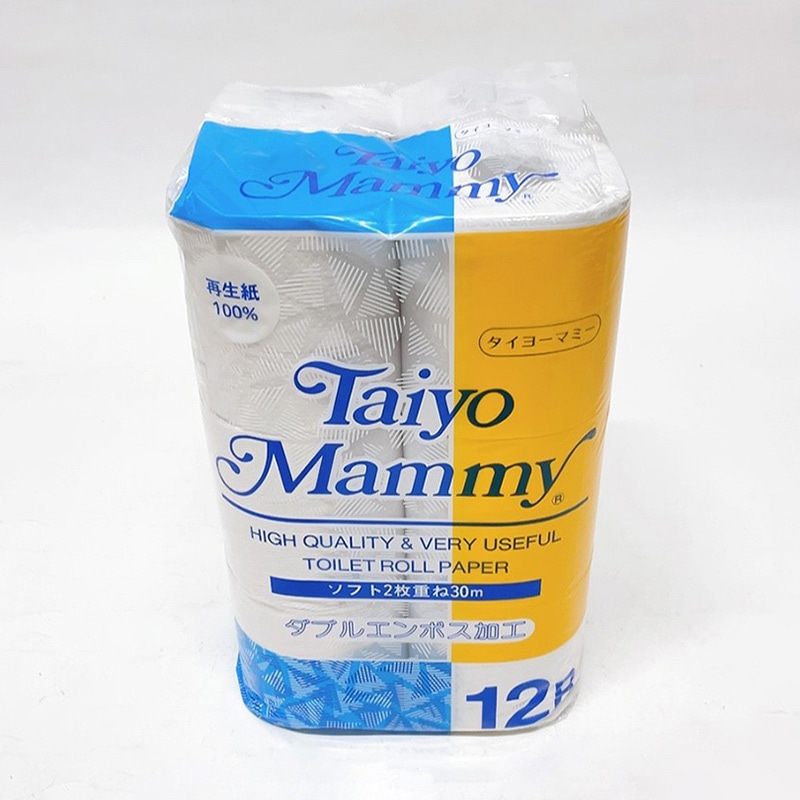 太洋紙業 トイレットペーパー タイヨーマミー ダブル 30m 12ロール 1パック(ご注文単位16パック)【直送品】