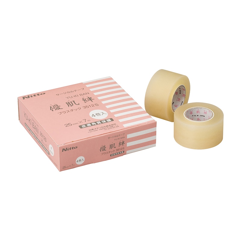 優肌絆 プラスチックスモールパック 3512S 25mm×7m 4巻入 1個(ご注文単位1個)【直送品】