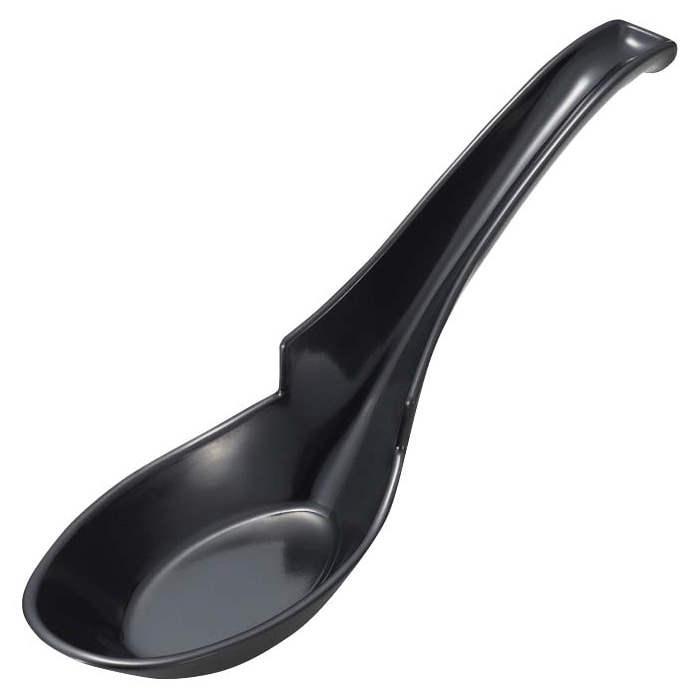 メラミン ラーメンレンゲスプーン 引掛式 黒 C-74 1個(ご注文単位1個)【直送品】