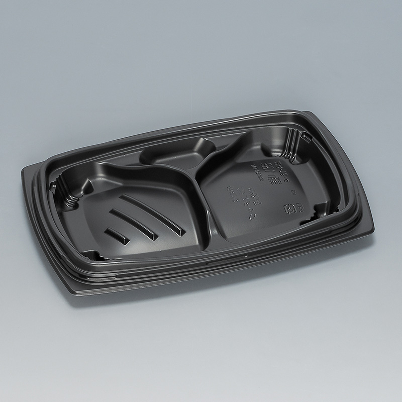 福助工業 弁当容器 祝い膳 本体 24-16-4H 黒 50枚/束(ご注文単位18束)【直送品】