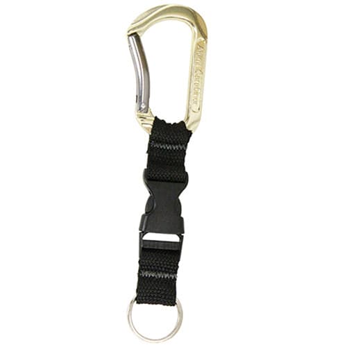 藤原産業 SK11 アルミカラビナ バックル付き ゴールド SAC-80OB 1個（ご注文単位2個）【直送品】