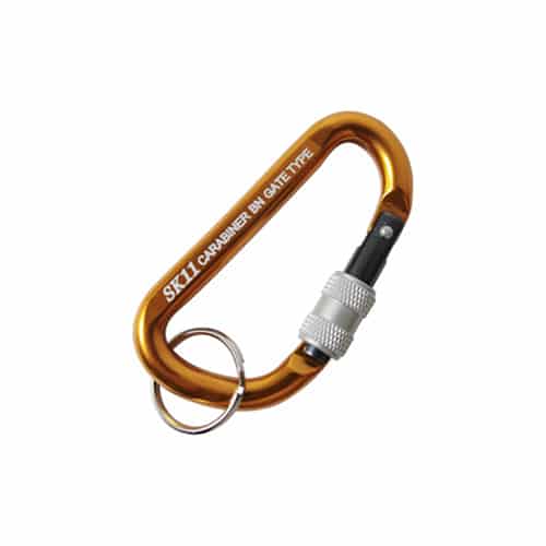 藤原産業 SK11 ロックカラビナ BN 6×60mm ゴールド SAC-660BN 1個（ご注文単位2個）【直送品】