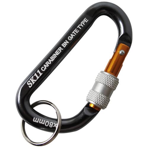 藤原産業 SK11 ロックカラビナ BN 8×80mm ブラック SAC-880BN 1個（ご注文単位2個）【直送品】