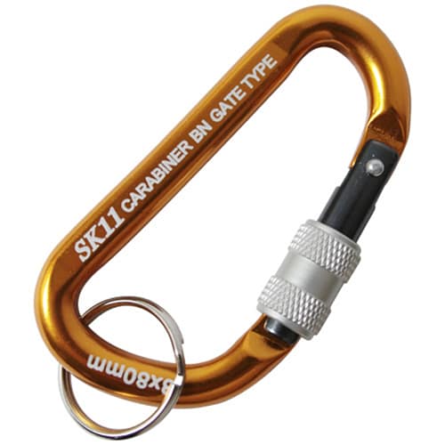 藤原産業 SK11 ロックカラビナ BN 8×80mm ゴールド SAC-880BN 1個（ご注文単位2個）【直送品】