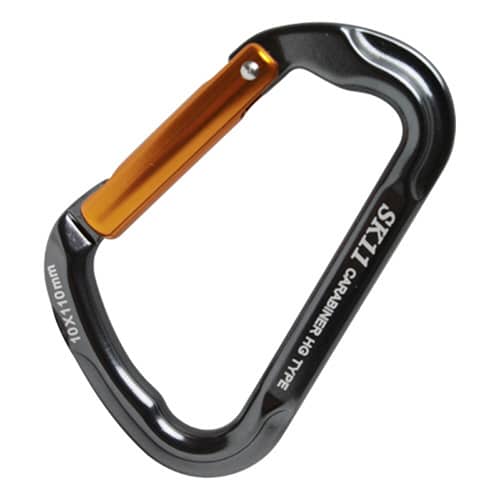 藤原産業 SK11 アルミカラビナ HG 10×110mm ブラック SAC-HG 1個（ご注文単位1個）【直送品】