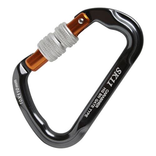藤原産業 SK11 ロックアルミカラビナ HG 10×110mm ブラック SAC-HGN 1個（ご注文単位1個）【直送品】