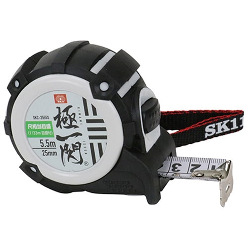 藤原産業 SK11 極一閃コンベックス オートストップ 尺目盛 25mm 5.5m SKC-2555S 1個（ご注文単位1個）【直送品】