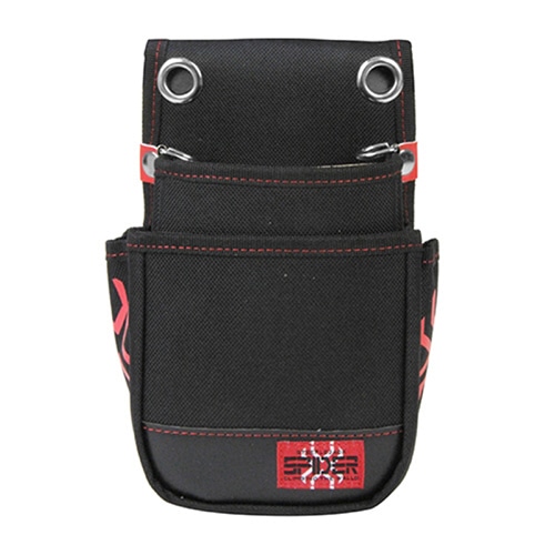 藤原産業 SK11 小型腰袋 2段 ブラック SPD-JY05-B 1個（ご注文単位1個）【直送品】