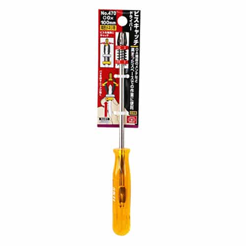 藤原産業 SK11 ビスキャッチドライバー No.470 No.0 100mm 1本（ご注文単位3本）【直送品】