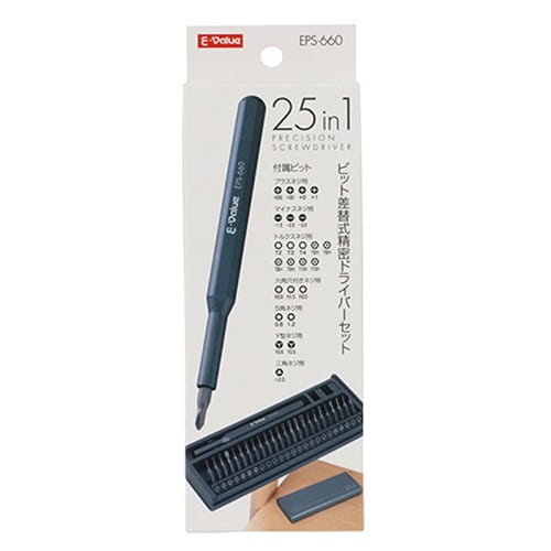 藤原産業 E-Value 差替式精密ドライバーセット 24ビット EPS-660 1セット(ご注文単位1セット)【直送品】