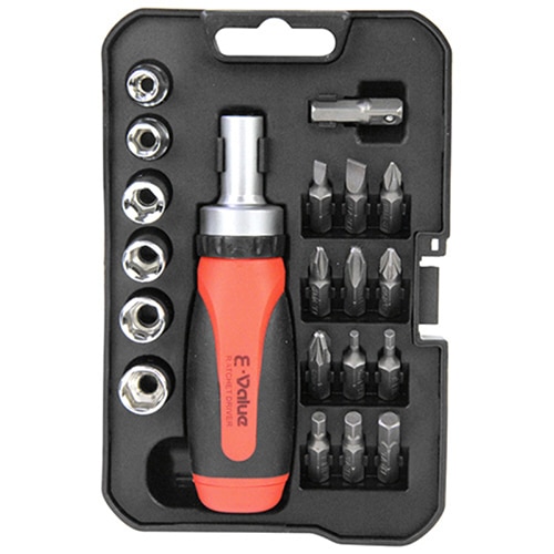 藤原産業 E-Value ラチェットドライバーセット ERD-110 1セット（ご注文単位1セット）【直送品】
