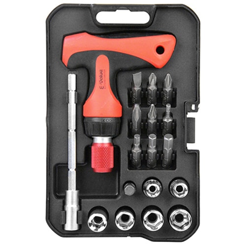 藤原産業 E-Value ラチェットドライバーセット Tハンドル ERD-130 1セット（ご注文単位1セット）【直送品】