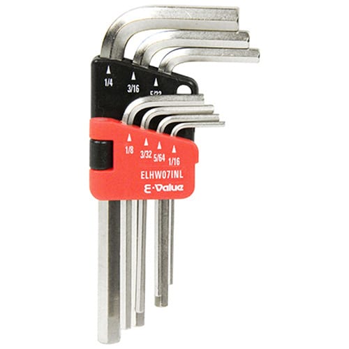 藤原産業 E-Value 六角棒レンチセット inch 7本組 ELHW07INL 1セット（ご注文単位5セット）【直送品】