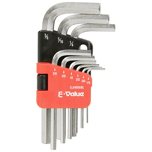 藤原産業 E-Value 六角棒レンチセット inch 9本組 ELHW09INL 1セット（ご注文単位2セット）【直送品】