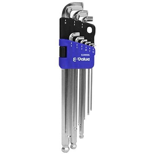 藤原産業 E-Value ショートヘッド六角棒レンチセット セミロング 9本組 ELSW09SL 1セット（ご注文単位1セット）【直送品】