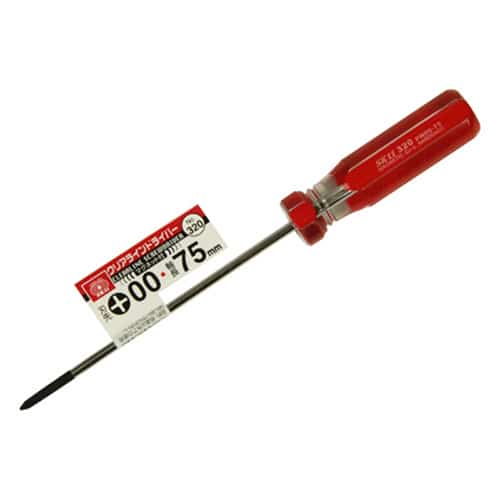 藤原産業 SK11 クリアラインドライバー No.320 +00 75mm 1本(ご注文単位5本)【直送品】