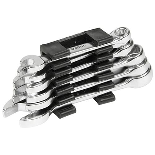 藤原産業 E-Value ショートコンビレンチセット 6本組 EMS-06SS 1セット（ご注文単位1セット）【直送品】