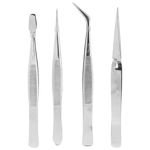 藤原産業 E-Value ステンレスピンセット 4本組 EHP-4SN 1セット（ご注文単位1セット）【直送品】