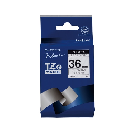TZE-161 ピータッチテープ36mm透明/黒 1個 (ご注文単位1個)【直送品】