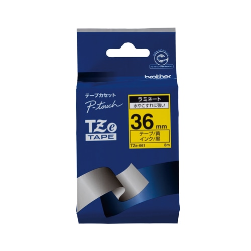 TZE-661 ピータッチテープ36mm黄/黒 1個 (ご注文単位1個)【直送品】