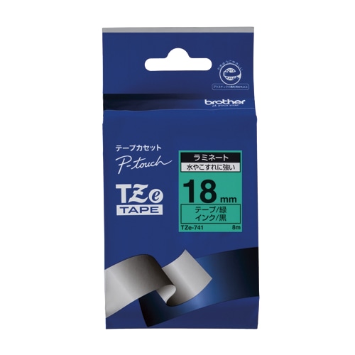 TZE-741 ピータッチテープ18mm緑/黒 1個 (ご注文単位1個)【直送品】
