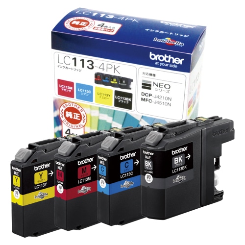 LC113-4PK インクカートリッジ 4色パック 1パック (ご注文単位1パック)【直送品】