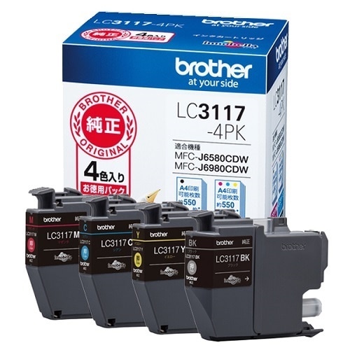 LC3117-4PK インクカートリッジ LC3117-4PK 1パック (ご注文単位1パック)【直送品】