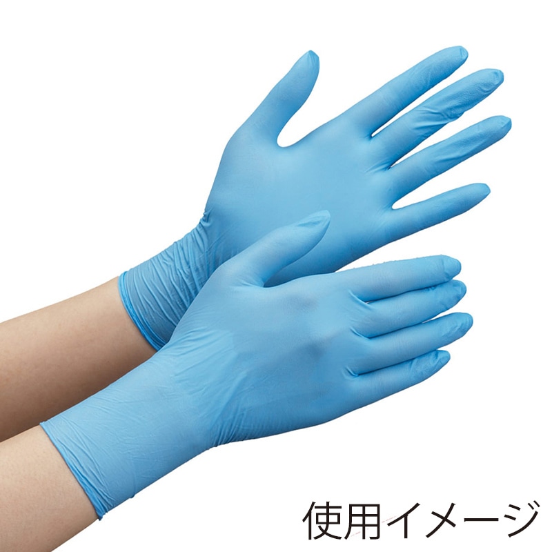 ミドリ安全 ニトリル手袋 薄手 粉なし ベルテ710N S ブルー 100枚入 4049168310 1箱（ご注文単位1箱）【直送品】