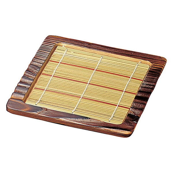 ヤマコー 焼杉正角ざる　N-85　竹ス付  19102 1個（ご注文単位1個）【直送品】