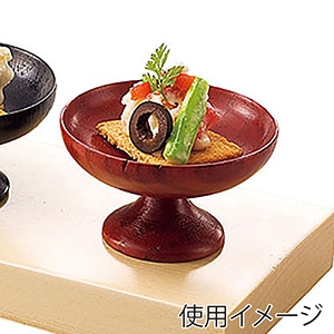 ヤマコー 木製高台珍味入　朱  26680 1個（ご注文単位1個）【直送品】