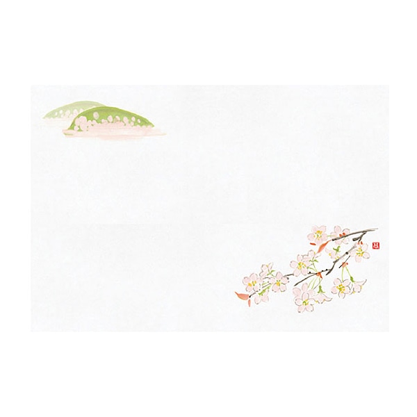 ヤマコー 尺1 無蛍光紙 お手元まっと 花景色 桜 100枚入 64962 1パック(ご注文単位1パック)【直送品】