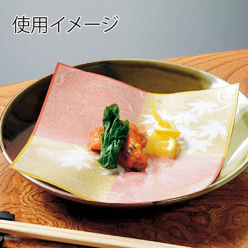 ヤマコー 抗菌市松もみじ　4寸　赤 100枚入 66489 1パック（ご注文単位1パック）【直送品】