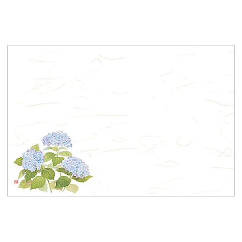 ヤマコー 尺3　無蛍光紙　四季彩まっと　花便り　紫陽花 100枚入 66628 1パック（ご注文単位1パック）【直送品】