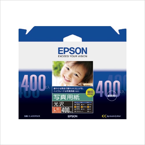 KL400PSKR 写真用紙<光沢>L判 400枚 1冊 (ご注文単位1冊)【直送品】