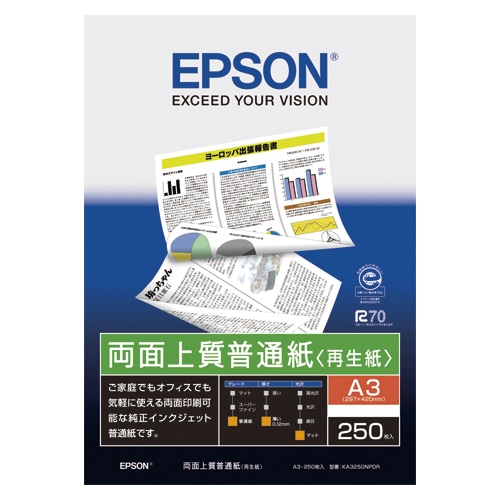 KA3250NPDR 両面上質普通紙<再生紙>250枚 1冊 (ご注文単位1冊)【直送品】