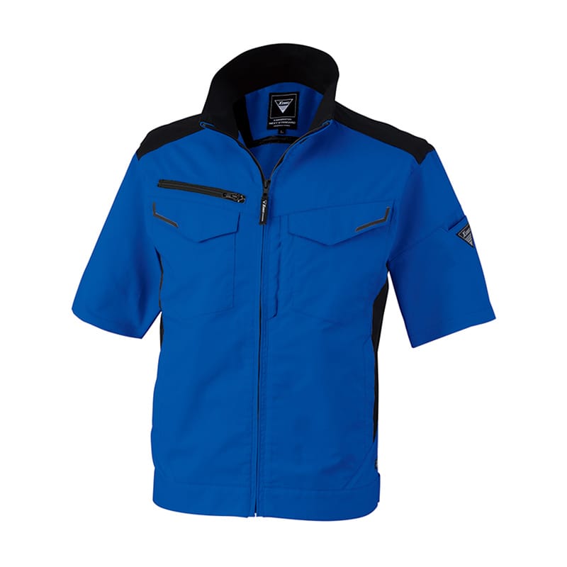 ジーベック 男女兼用 半袖ブルゾン 4L ロイヤルブルー 1531 1枚（ご注文単位1枚）【直送品】