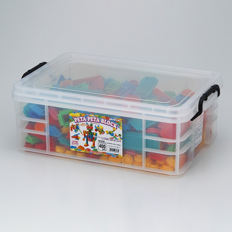 友愛玩具 ペタペタブロック コンテナケース入 L 400ピース MA-50261 1個(ご注文単位3個)【直送品】