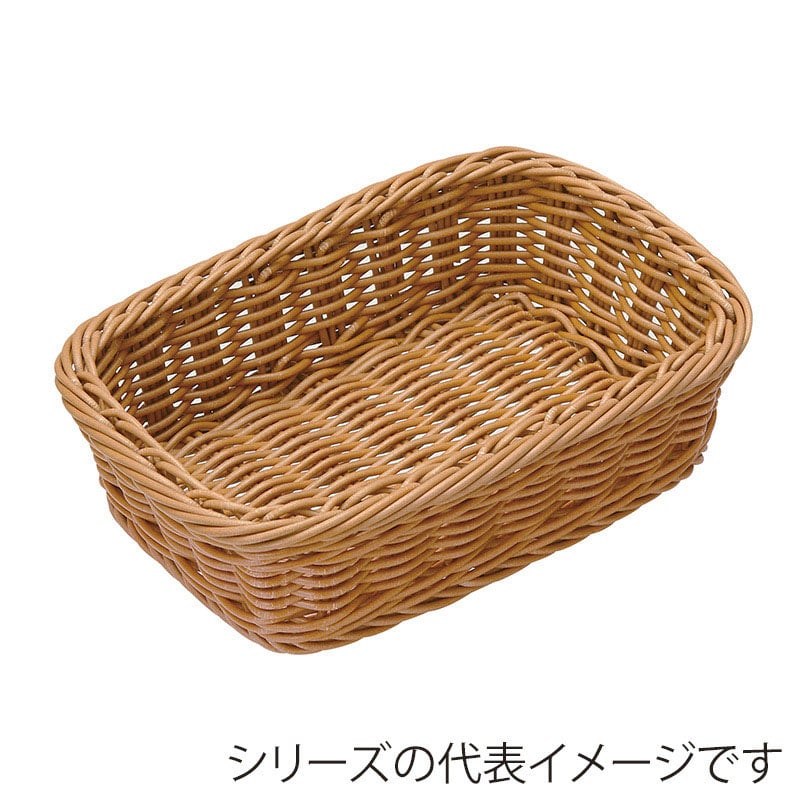 萬洋 樹脂バスケット　角型 18×12.5　茶 91073B 1個（ご注文単位10個）【直送品】