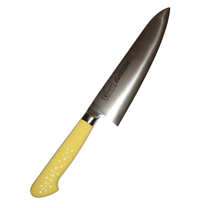 ハセガワ抗菌カラー庖丁牛刀MGK-2121cmイエロー 1個(ご注文単位1個)【直送品】