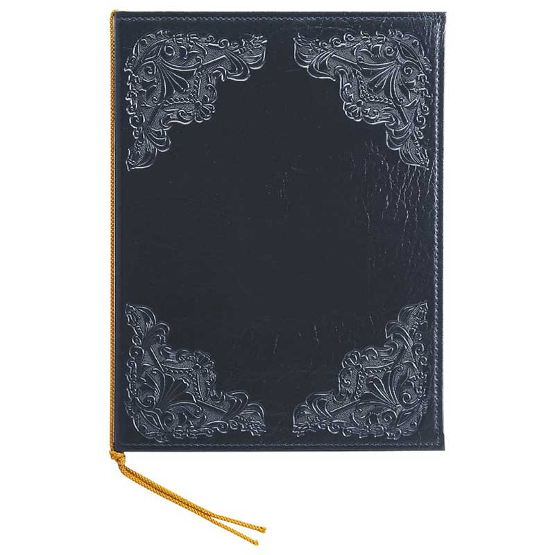 シンビ 洋風メニューブック　♯1500-1A A4　4ページ 黒 1冊（ご注文単位1冊）【直送品】