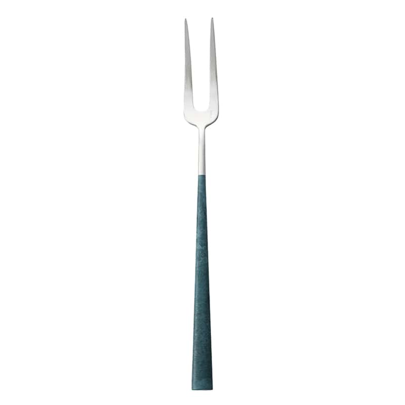 ミヤザキ食器 ベロ イノックス ポーラ マーブル ミートカービングフォーク マット/フォレストグリーン BI1409MF 1個(ご注文単位12個)【直送品】